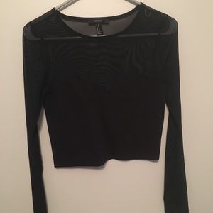 Black sheer long sleeve shirt